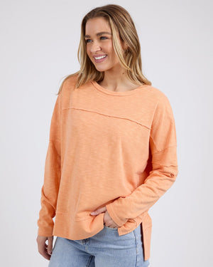 Behind The Trees - Foxwood - &amp;Jayne Throw On Top - Tangerine - casual every day top - 100% cotton long sleeve t shirt -&nbsp;