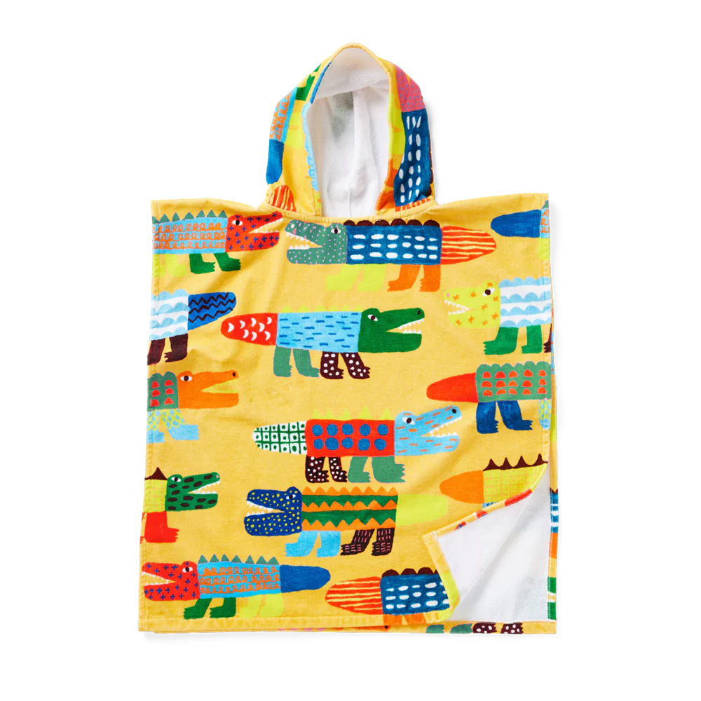 Behind The Trees - Hacyon Nights - Kids Hooded Towel - Chomp swim towel - kids swim towel - swimming towel - kids swim towel - fun swim towel - hooded swim towel