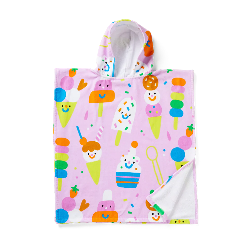 Behind The Trees - Hacyon Nights - Kids Hooded Towel - Sundae Fun swim towel - kids swim towel - swimming towel - kids swim towel - fun swim towel - hooded swim towel