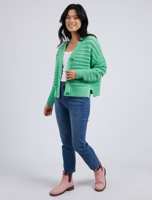 Behind The Trees - Elm - Linden Cardi - Meadow - textured knit cardi - v neck cardigan - cropped cardi