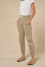Behind The Trees - Little Lies - Linen Pants - Khaki - 100%linen pants - 3/4 pants under $100