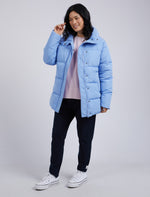Behind The Trees - Elm - Longline Puffer Jacket - Hydrangea - Winter puffer jacket - lightweight puffer jacket under $200