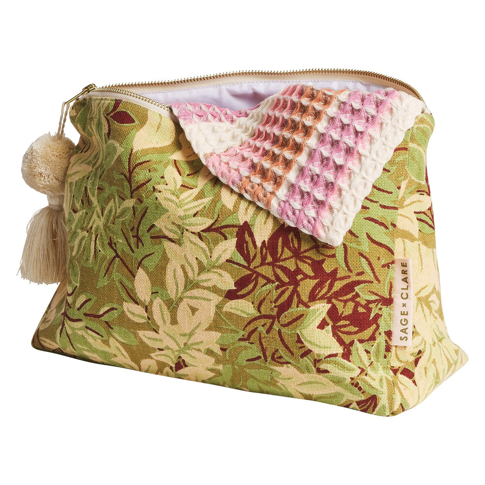 Behind The Trees - Sage & Clare - Alka - Cosmetic Bag - Reed - Luna collection from Sage X Clare - Travel toiletry case - beauty bag - fabric toiletry case - Christmas gift for her under $50