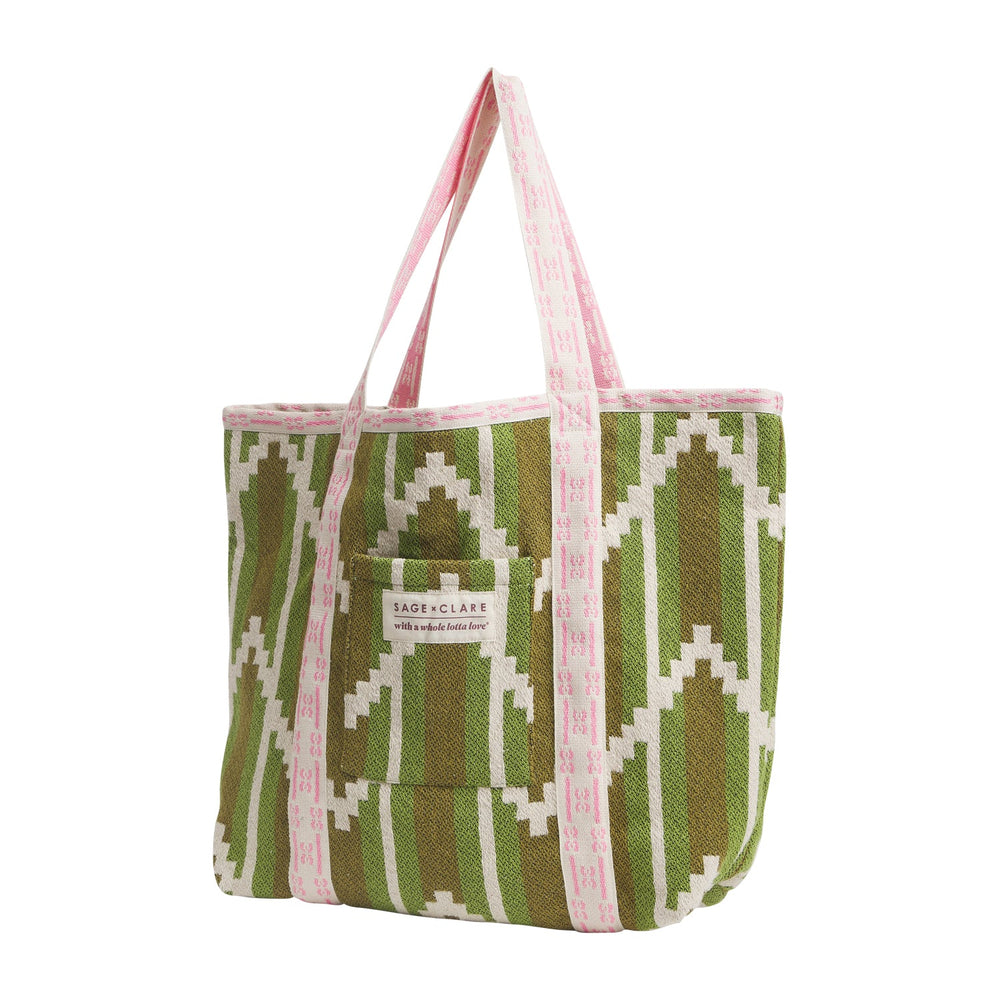 Sage & Clare - Nisha Woven Tote Bag - Palm