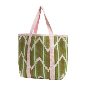 Behind The Trees - Sage & Clare - Nisha Woven Tote Bag - Palm - beach bag - vintage inspired tote bag - unique beach bag - travel bag 