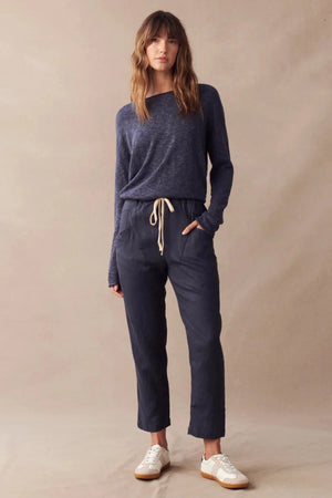 Behind The Trees - Little Lies - Luxe Linen Pants - Navy - 100% linen pants under $90 - lightweight natural fibre pants - linen pants - best linen pants