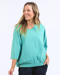 Behind The Trees - Elm - Mazie Vee Neck Sweat - Tonic Blue