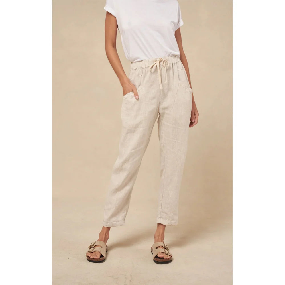 Behind The Trees - Little Lies - Luxe Linen Pants - Natural - 100% linen pants under $90 - lightweight natural fibre pants - linen pants - best linen pants