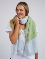 Behind The Trees -Elm - Pasture Scarf -Green/Grey/Cream - mothers day scarf - winter scarf under $50