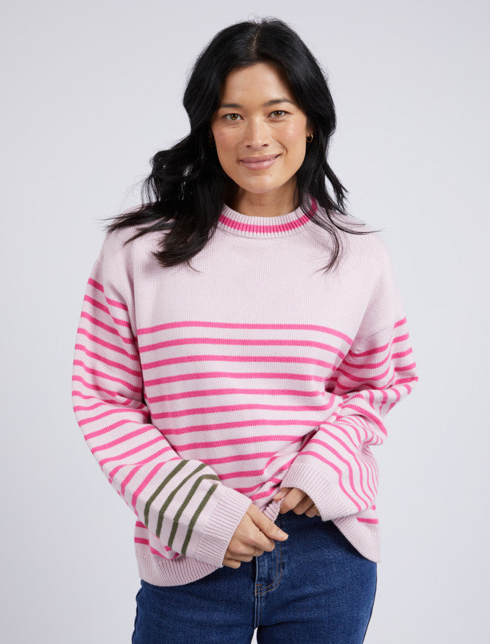 Elm - Penny Stripe Knit - Powder Pink/Shocking Pink Stripe