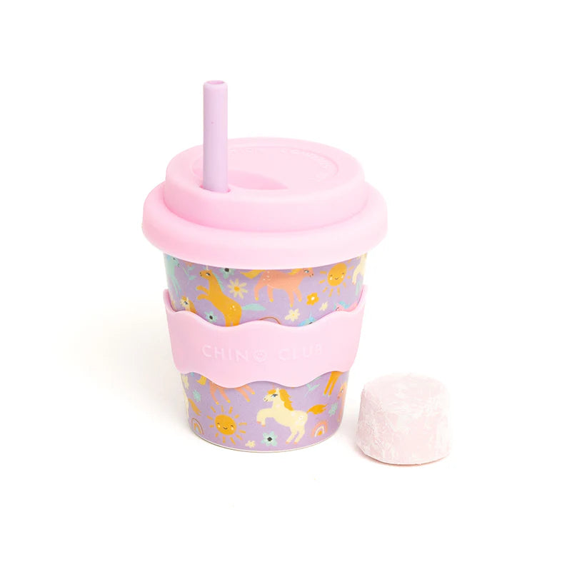 Behind The Trees - Chino Club - Babychino Cup - 4oz - Purple Unicorn - baby chino cup - takeaway baby chino up - toddler take away coffee cup