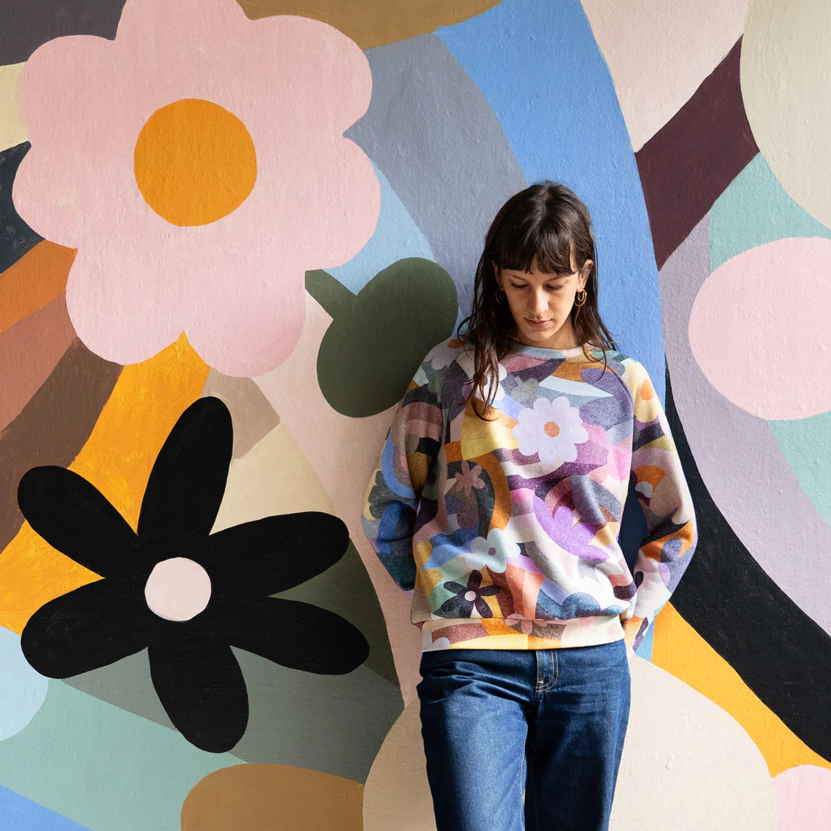 Behind The Trees - Castle + Things - Sweater - RAINBOW GARDEN SWEATER - Castle n things clothing - Castle n things sweater - castle n things stockists - Castle n Things discount code - Castle n things sale - unique cotton sweater - designer sweater