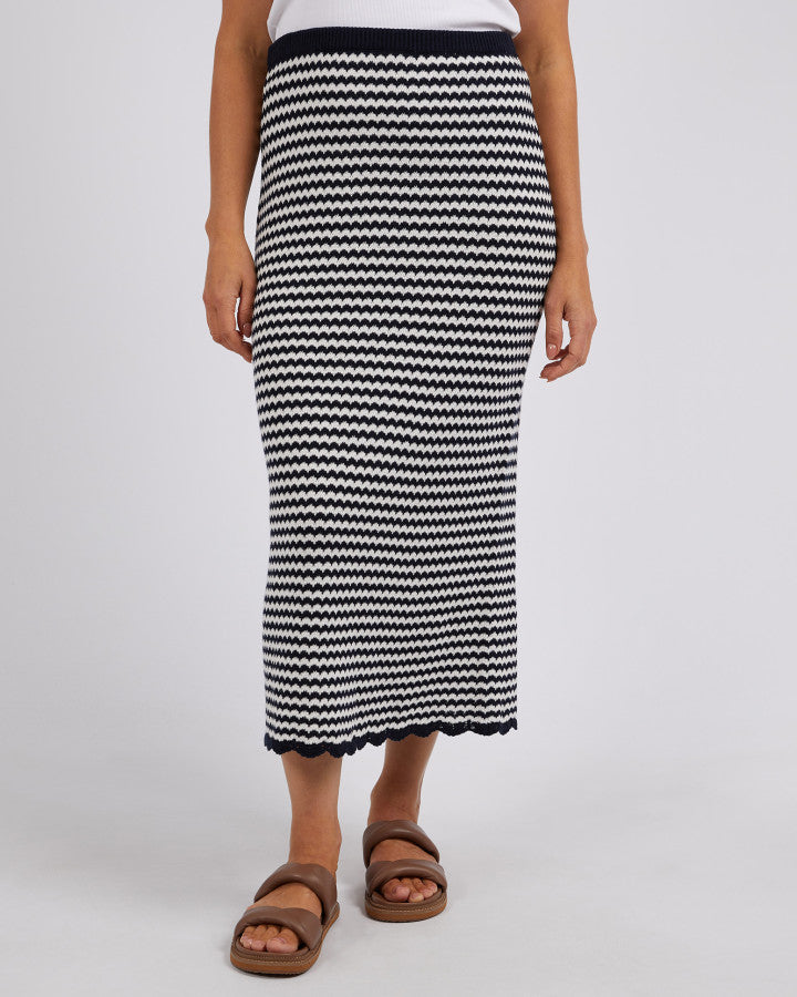 Elm - Rosie Stripe Skirt - Navy/White