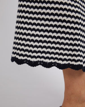 Behind The Trees - Elm - Rosie Stripe Skirt - Navy/White - midi knitted skirt - autumn knitwear - Elm Lifestyle knitwear - Shop online for Elm Lifestyle - Matching knitted set -&nbsp;