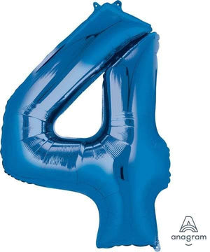 
                
                    Load image into Gallery viewer, Balloon - Foil Number - Blue - 4 - 86cm
                
            
