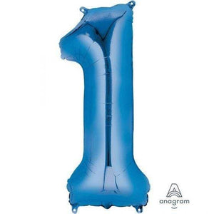 Balloon - Foil Number - Blue - 1 - 86cm