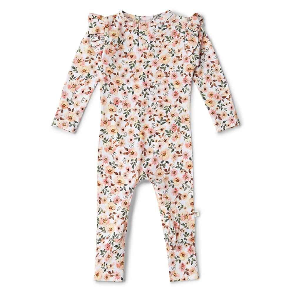 Behind The Trees - Snuggle Hunny - Organic Baby Growsuit - Spring Floral - newborn gift ideas - baby shower gift - baby present under $40 - baby clothing - best baby onesies