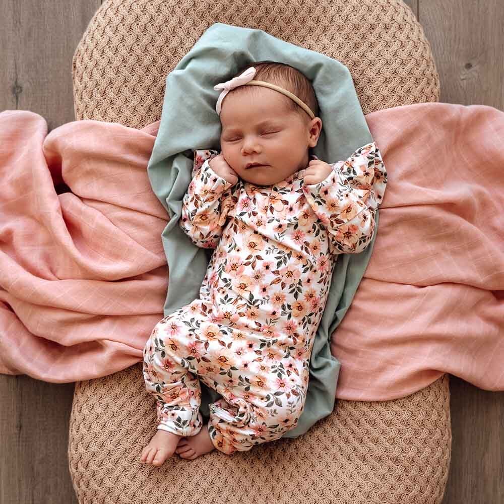 Snuggle Hunny - Organic Baby Growsuit - Spring Floral