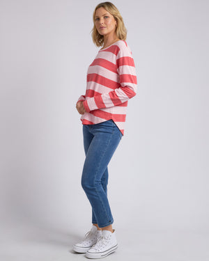 Elm - Spritz Stripe L/S Tee - Coral Spritz Stripe