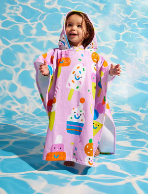 Behind The Trees - Hacyon Nights - Kids Hooded Towel - Sundae Fun swim towel - kids swim towel - swimming towel - kids swim towel - fun swim towel - hooded swim towel