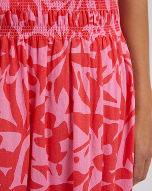 Behind The Trees - Elm - Sunset Hour Skirt - Sunset Hour Print - summer skirt under $100 - floral print skirt - pink and red skirt - fun summer skirt - christmas day skirt