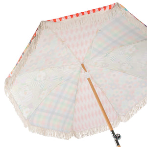 Behind The Trees - Kollab - Umbrella - Large - Sage X Clare X Kollab - Mixed Print - Beach umbrella under $300