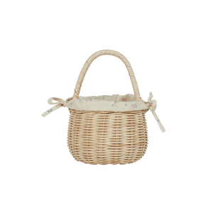 Behind The Trees - Olli Ella - Rattan Berry Bunny Basket - Straw Rattan/Pansy - Children's easter basket - easter egg hunt 2024