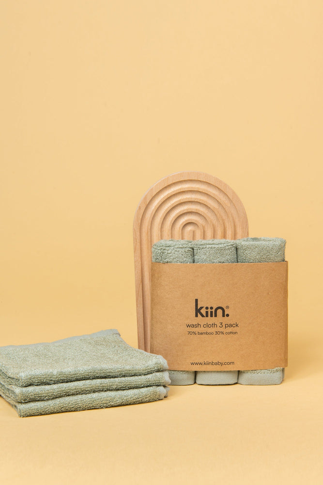 Kiin - Wash Cloths 3 Pack - Sage