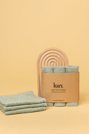 Kiin - Wash Cloths 3 Pack - Sage