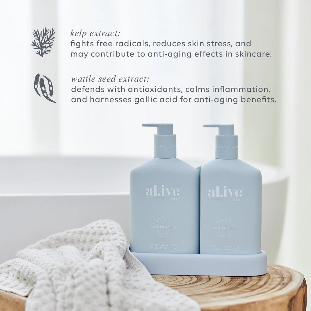 Behind The Trees - al.ive -&nbsp; Wash &amp; Lotion Duo - Coastal Wildflower- bestselling brand al.ive's new scent - gift ideas for mum - housewarming gift ideas