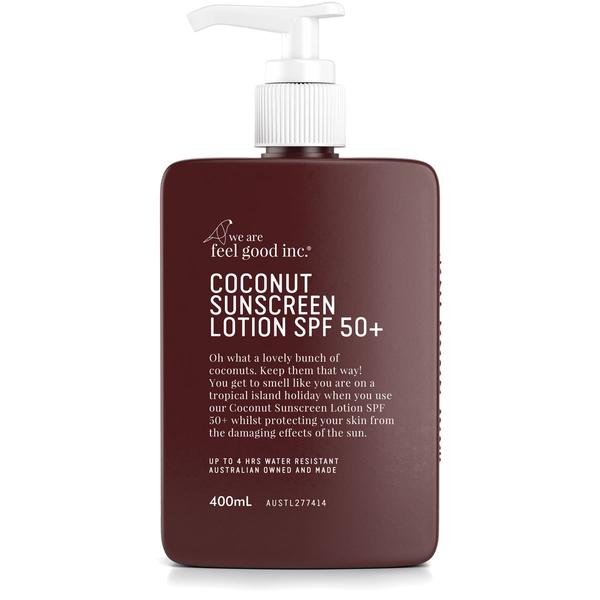 
                
                    Load image into Gallery viewer, We Are Feel Good Inc - Coconut Sunscreen - SPF 50+ - 400ml
                
            