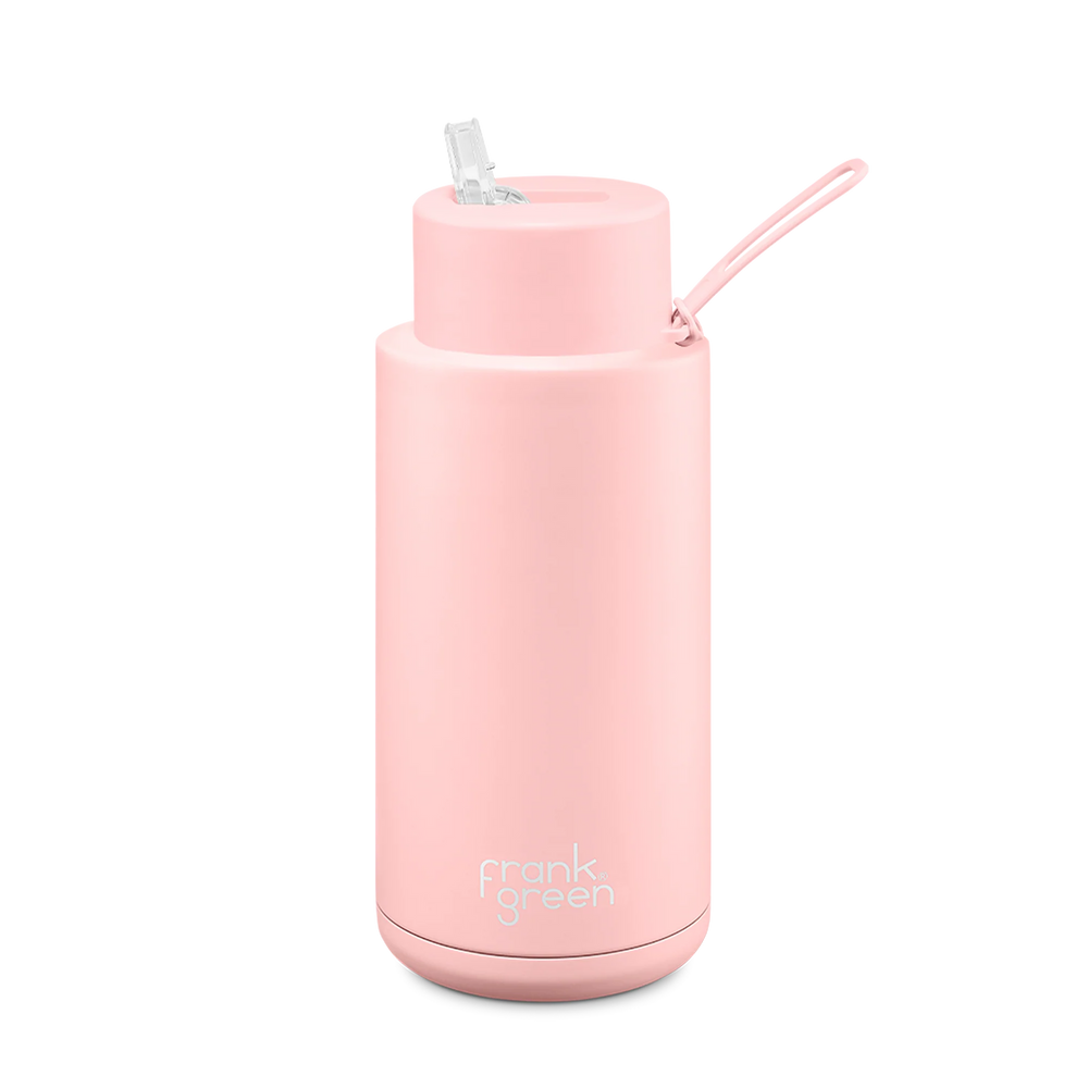 Frank Green - Ceramic Reusable Bottle - Straw Lid - 34oz/1,000ml - Blushed
