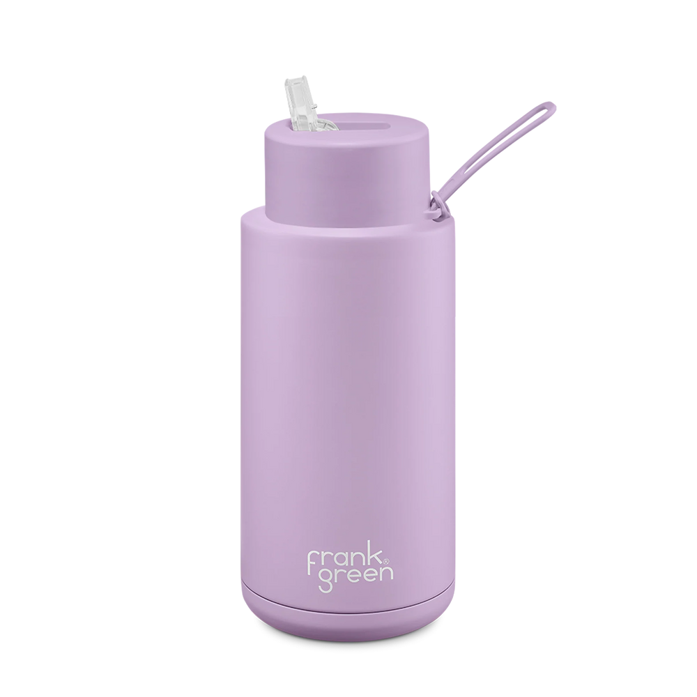 Frank Green - Ceramic Reusable Bottle - Straw Lid - 34oz/1,000ml - Lilac Haze