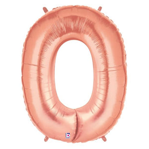 Balloon - Foil Number - Rose Gold - 0 - 102cm