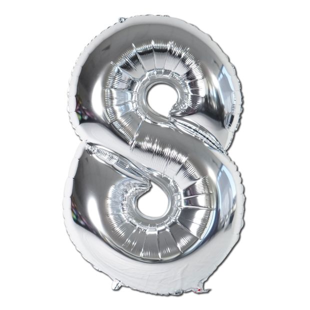 Balloon - Foil Number - Silver - 8 - 102cm