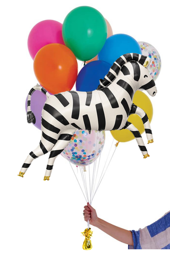 READY TO GO -  Inflated Balloon Bouquet - Rainbow + Zebra