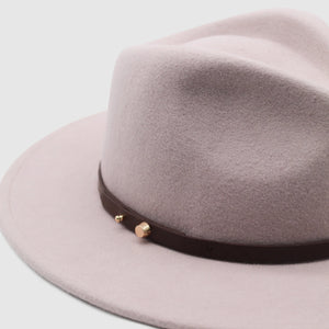 
                
                    Load image into Gallery viewer, Behind The Trees - Ace Of Something - Oslo Fedora in Rose Dust  - Stunning fedora made from 100% Australian wool - stylish women’s hat
                
            