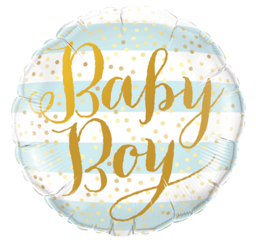 
                
                    Load image into Gallery viewer, Balloon - Foil Shape - Stripes - Baby Boy - Blue &amp;amp; White - 45cm (18&amp;quot;)
                
            