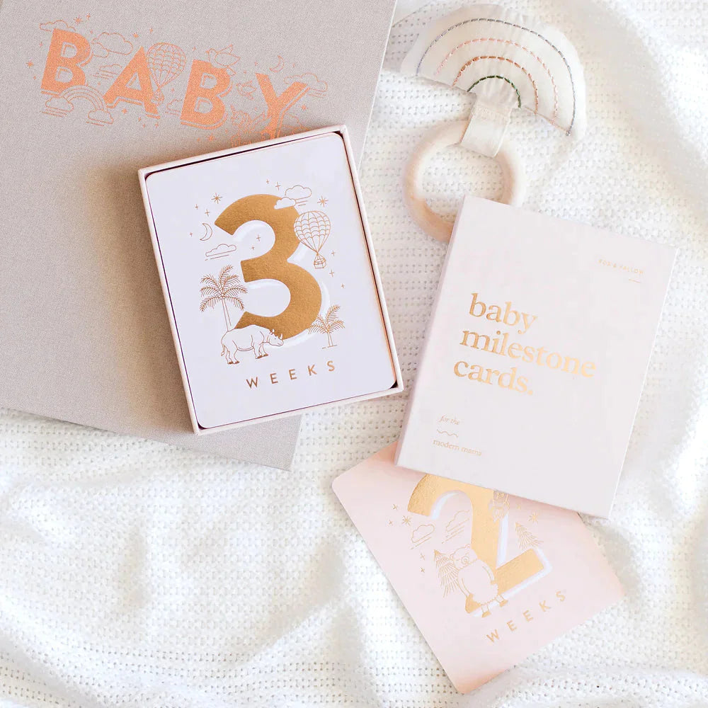 Fox & Fallow - Baby Milestone Cards - Cream