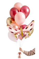 READY TO GO -  Inflated Balloon Bouquet - Rosewood + Butterfly