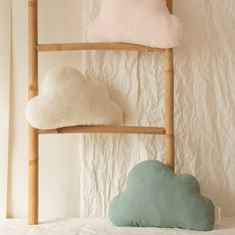 The Little Tree Store - Nobodinoz -  Cloud Cushion - Honey Sweet Dots - Natural - Nursery Decor - Kids Bedroom Decor - 