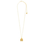 RubyTeva Design - Necklace - Square Goddess Pendant with Multi Tourmaline Beads - RDN212/MT