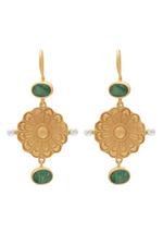 RubyTeva Design - Earrings - Berber with Green Aventurine & Pearl - RDE189