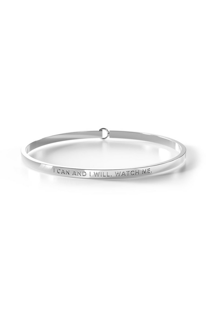 Be. Bangles - Bangle With Clasp - Silver - I Can And I Will