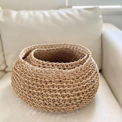 
                
                    Load image into Gallery viewer, Ivory House - Slouch Round Basket
                
            