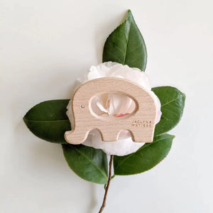 The Little Tree Store - Jaclyn & Matisse - Wooden teether - Eddie the Elephant - Newborn gifting ideas - under $20