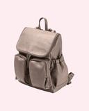 Oi Oi - Faux Leather Nappy Backpack - Taupe