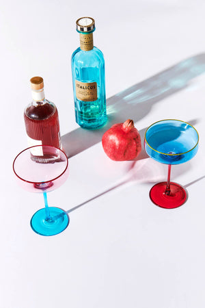 Behind The Trees - Kip & Co - Glassware - Coupe Glass 2P Set - Ideal Christmas Gift - Bright and colourful Coupe Glasses