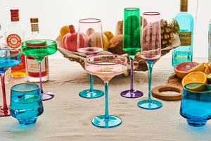 Behind The Trees - Kip & Co - Glassware - Coupe Glass 2P Set - Ideal Christmas Gift - Bright and colourful Coupe Glasses