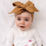 Snuggle Hunny - Pre Tied Linen Bow - Baby & Toddler - Mustard